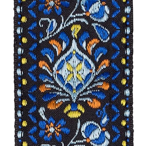 KLIQ Vintage Woven Guitar Strap for Acoustic & Electric Guitars — Classic Hendrix Blue