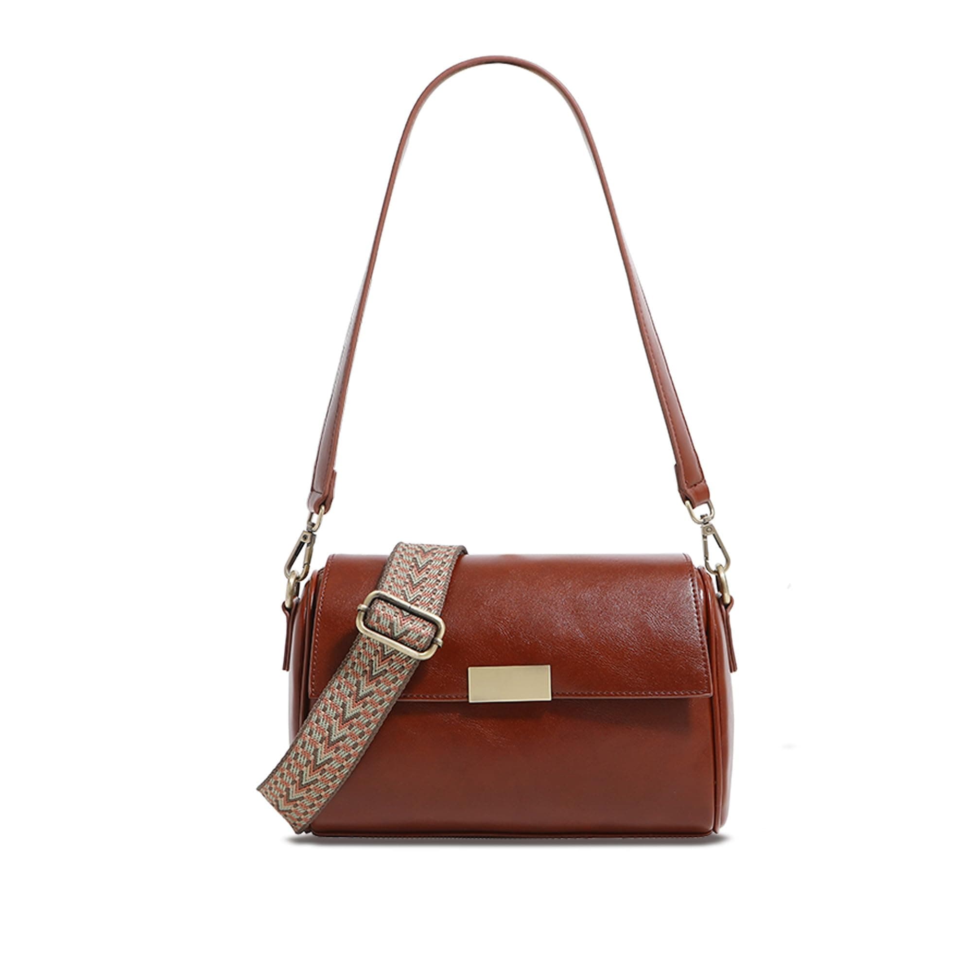 Premium Vegan Leather Shoulder Bag for Women, Detachable 2-Strap Crossbody