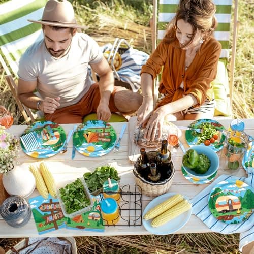 Camping Party Decorations Set - Serves 25 - 1st Birthday & Wedding Parties