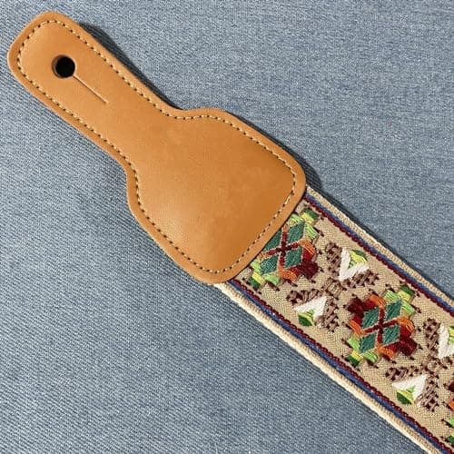 Handmade Jacquard Embroidery Cotton Guitar Strap for Bass, Electric & Acoustic