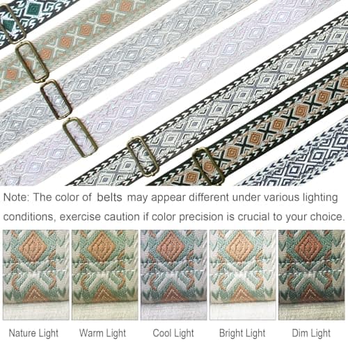 Yiaizhuo Boho Women's Wide Purse Strap Crossbody Canvas Bag Shoulder Guitar Straps Adjustable