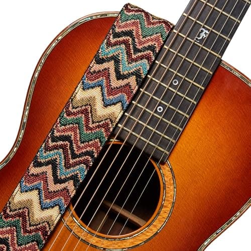 Amumu Chevron MultiColor Guitar Strap for Acoustic, Electric & Bass