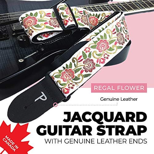 Adjustable Jacquard Guitar Strap for Acoustic/Bass/Electric Guitars - Made in Canada