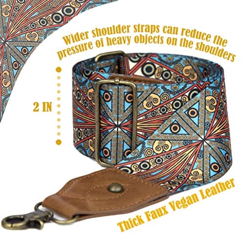 OllarKt 2" Wide Adjustable Leather Bag Strap