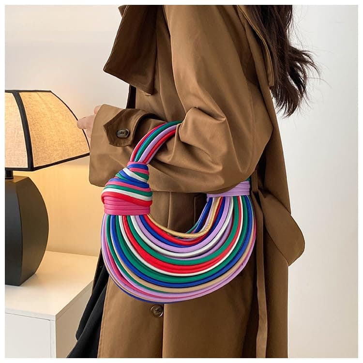 nanplus Hand-Woven Knotted Noodles Clutch Shoulder Crossbody Bag
