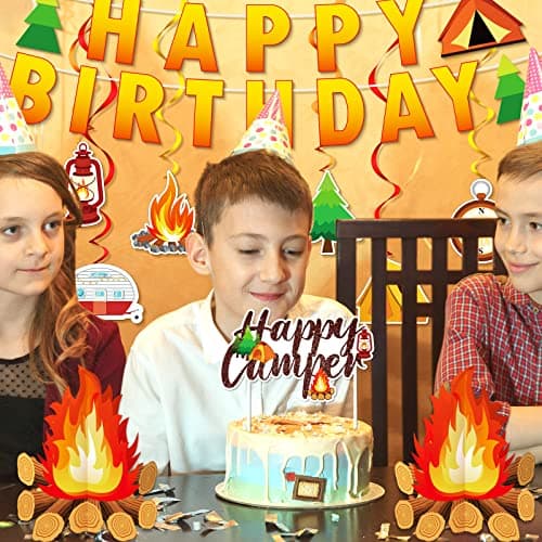 Camping Birthday Party Decorations for Kids: 52 Piece Set