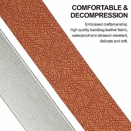 Nefelibata Guitar Strap with Pick Pocket and Leather Ends