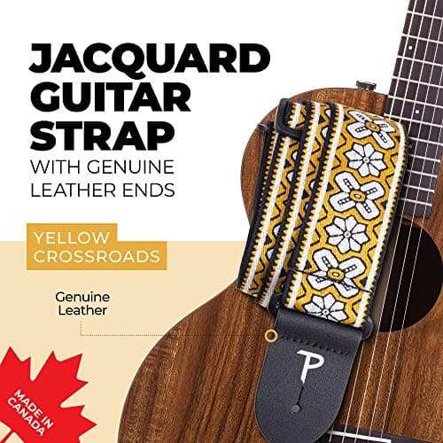Perri’s Leathers Ltd. Jacquard Guitar Strap - Adjustable for Acoustic, Bass & Electric Guitars - Made in Canada