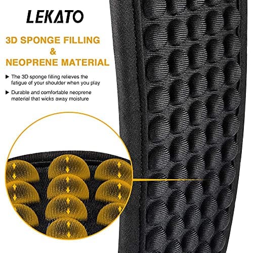 LEKATO Electric Guitar Bass Straps 3.5" Wide Padded Neoprene Pad Adjustable 45-55" with Locks