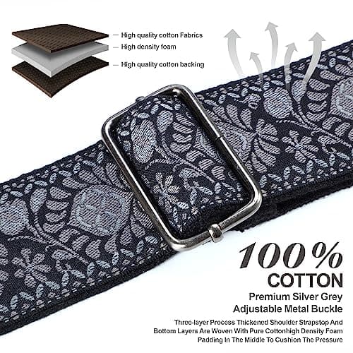 Nefelibata Guitar Strap with Pick Pocket for Bass, Electric, and Acoustic Guitars