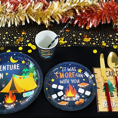 Camping Theme Party Supplies Set for 24 Guests