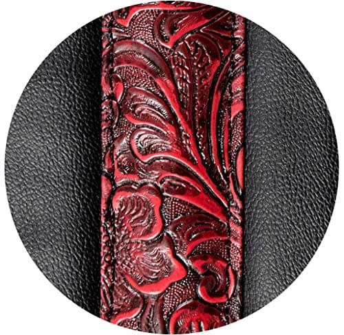 Neoprene Carbon Buckle Guitar Strap Soft Leather Bass/Electric/Acoustic — Red