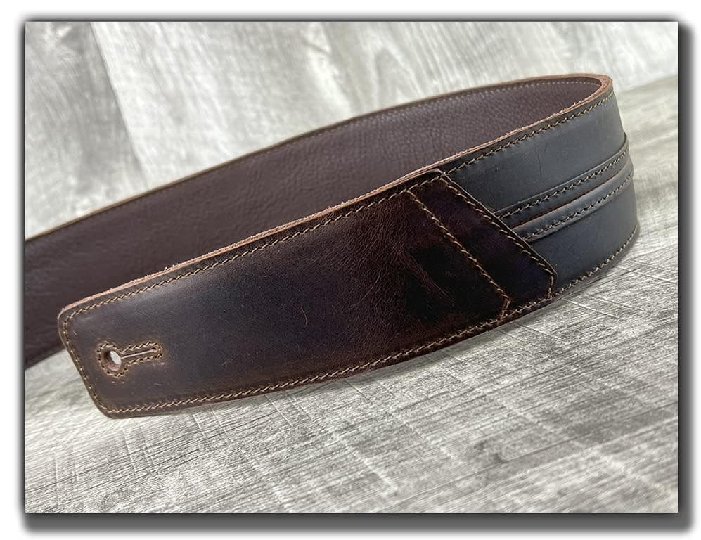 Original Straight Up Full Grain Padded Leather Guitar Strap