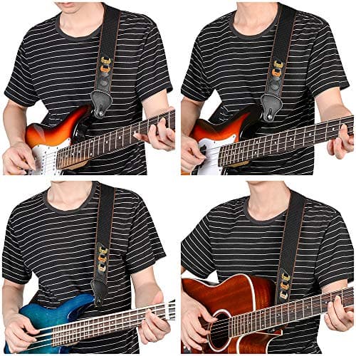 BestSounds Soft Cotton Guitar Straps with 3 Pick Holders