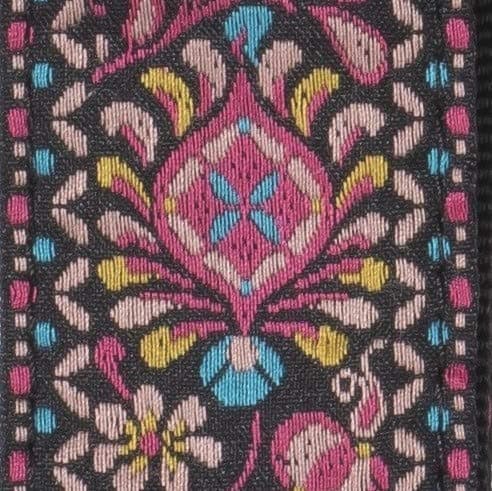KLIQ Vintage Woven Guitar Strap for Acoustic & Electric Guitars — Classic Palooza Pink
