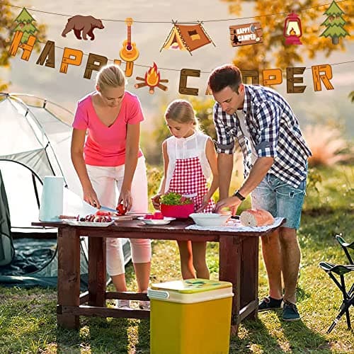 Happy Camper Camping Theme Decorations for Party Supplies