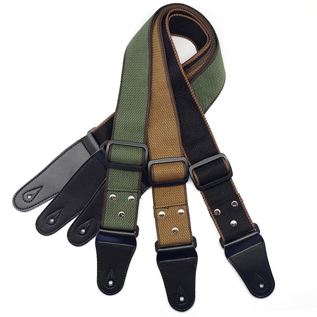 Black Pure Cotton Electric Guitar Strap Belt for Acoustic and Bass