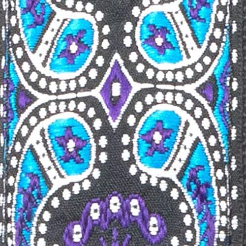 KLIQ Vintage Woven Guitar Strap for Acoustic & Electric Guitars — Paisley Blue & Violet