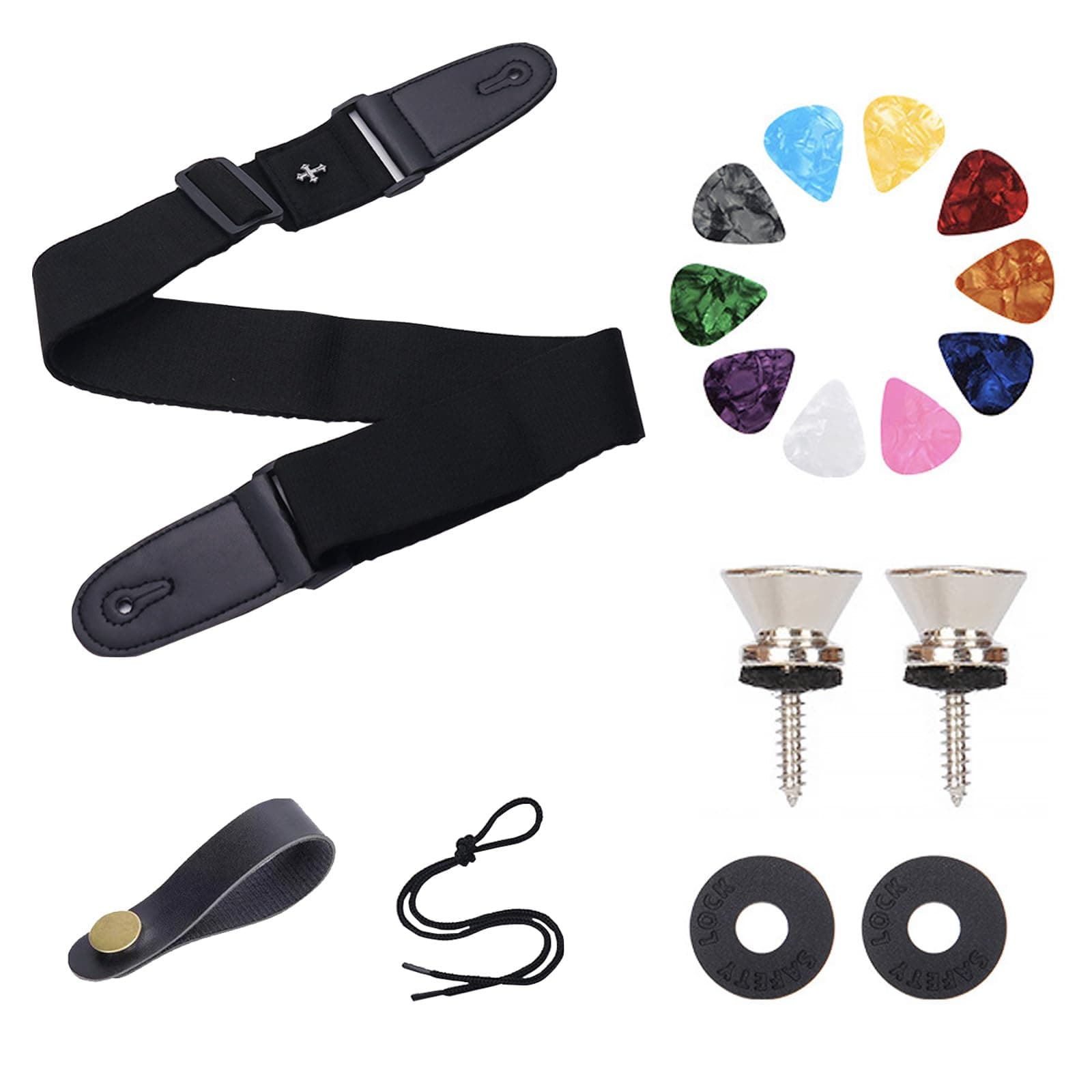 SCORYULE Adjustable Guitar & Bass Strap with Pick Holder