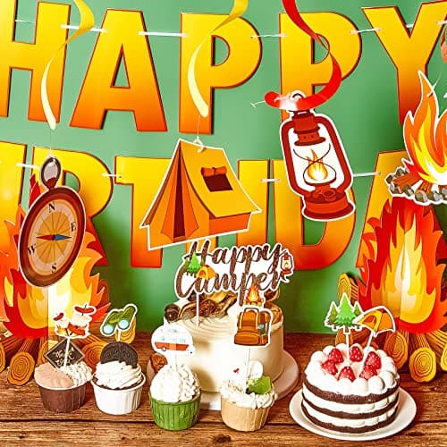 Camping Birthday Party Decorations for Kids: 52 Piece Set