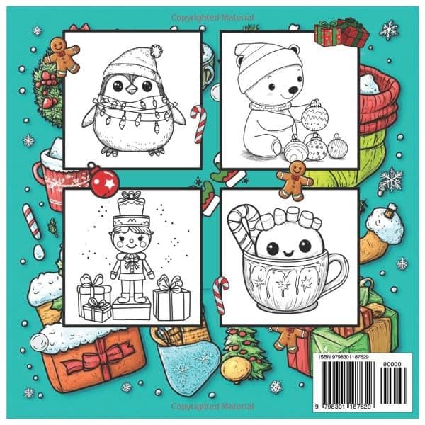 Cozy Christmas Coloring Book: Simple and Fun Designs for All Ages | 50 Relaxing Holiday Scenes | 8.5 x 8.5 Inches