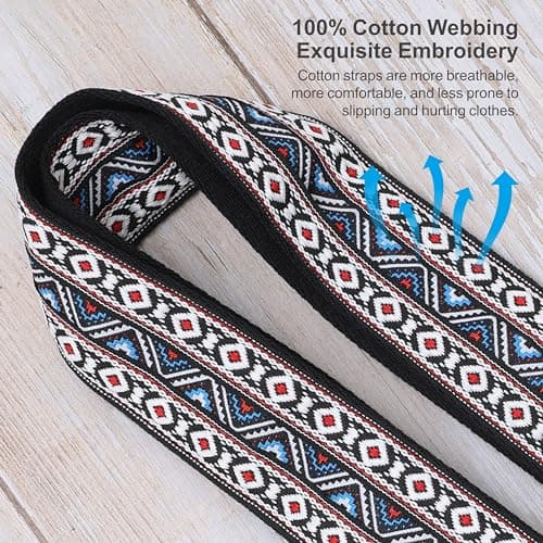 Retro Ethnic White Nefelibata Jacquard Embroidery Handbag Strap