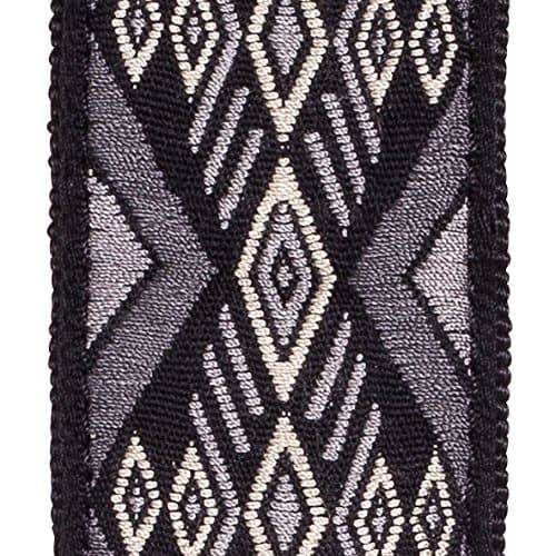 KLIQ Vintage Woven Guitar Strap for Acoustic & Electric Guitars — Native Aztec Gray