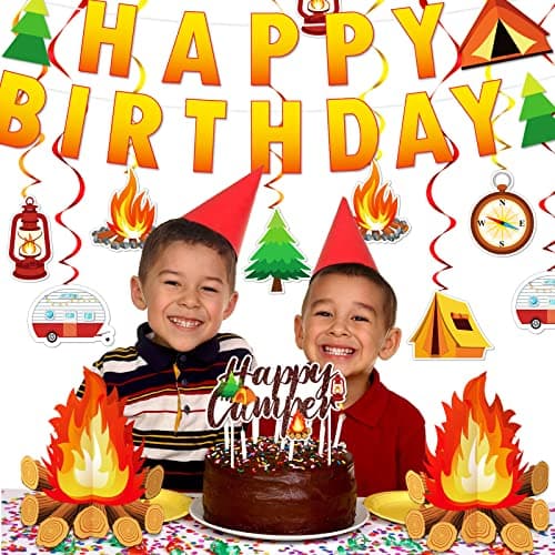 Camping Birthday Party Decorations for Kids: 52 Piece Set