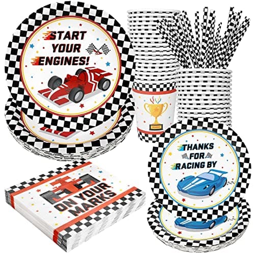 Camping Theme Party Supplies Set for 24 Guests — Racing Car