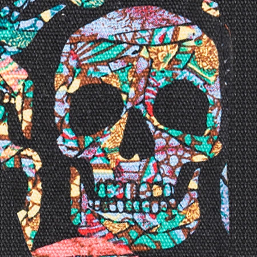 LEKATO Electric Guitar Bass Straps 3.5" Wide Padded Neoprene Pad Adjustable 45-55" with Locks — Colorful Skull