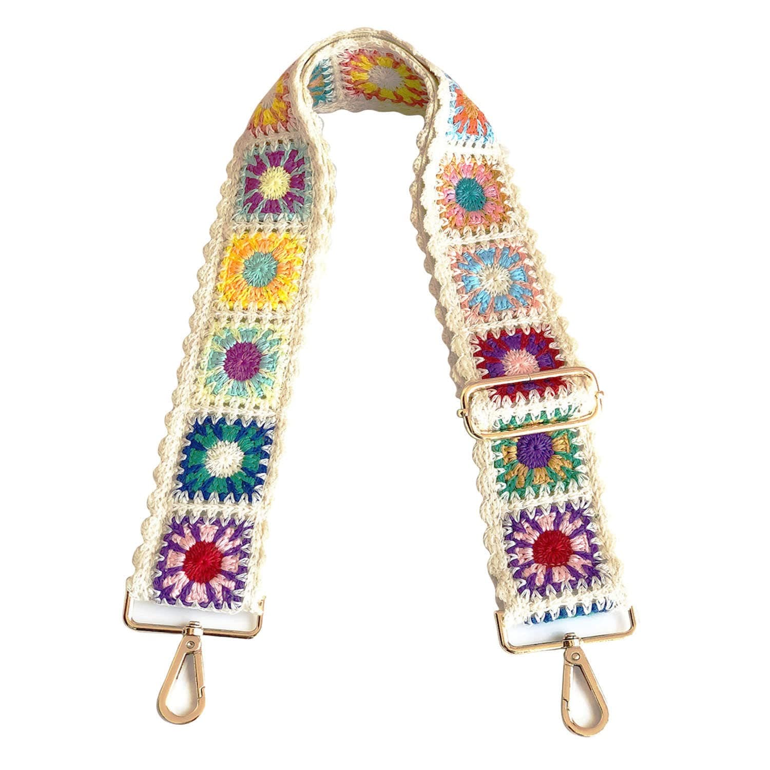 Crochet Flower Purse Straps for Women's Crossbody Handbags