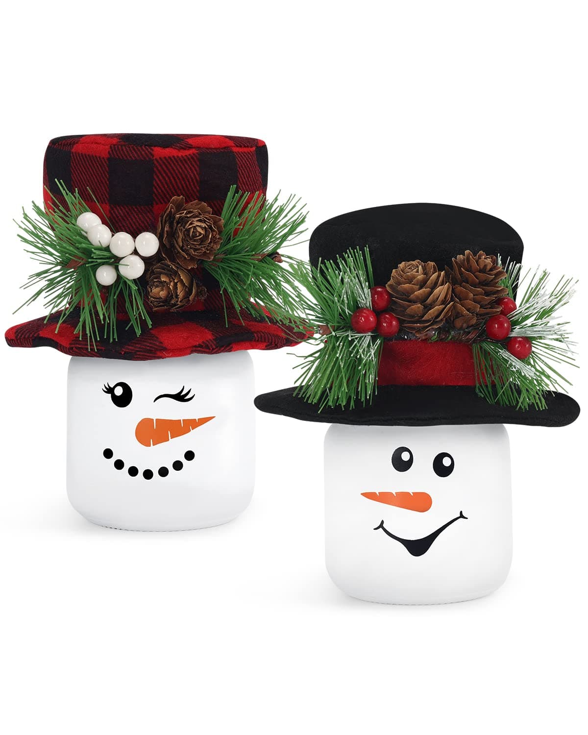 Snowman Winter Mini Mason Jars for Farmhouse Tiered Tray Decor