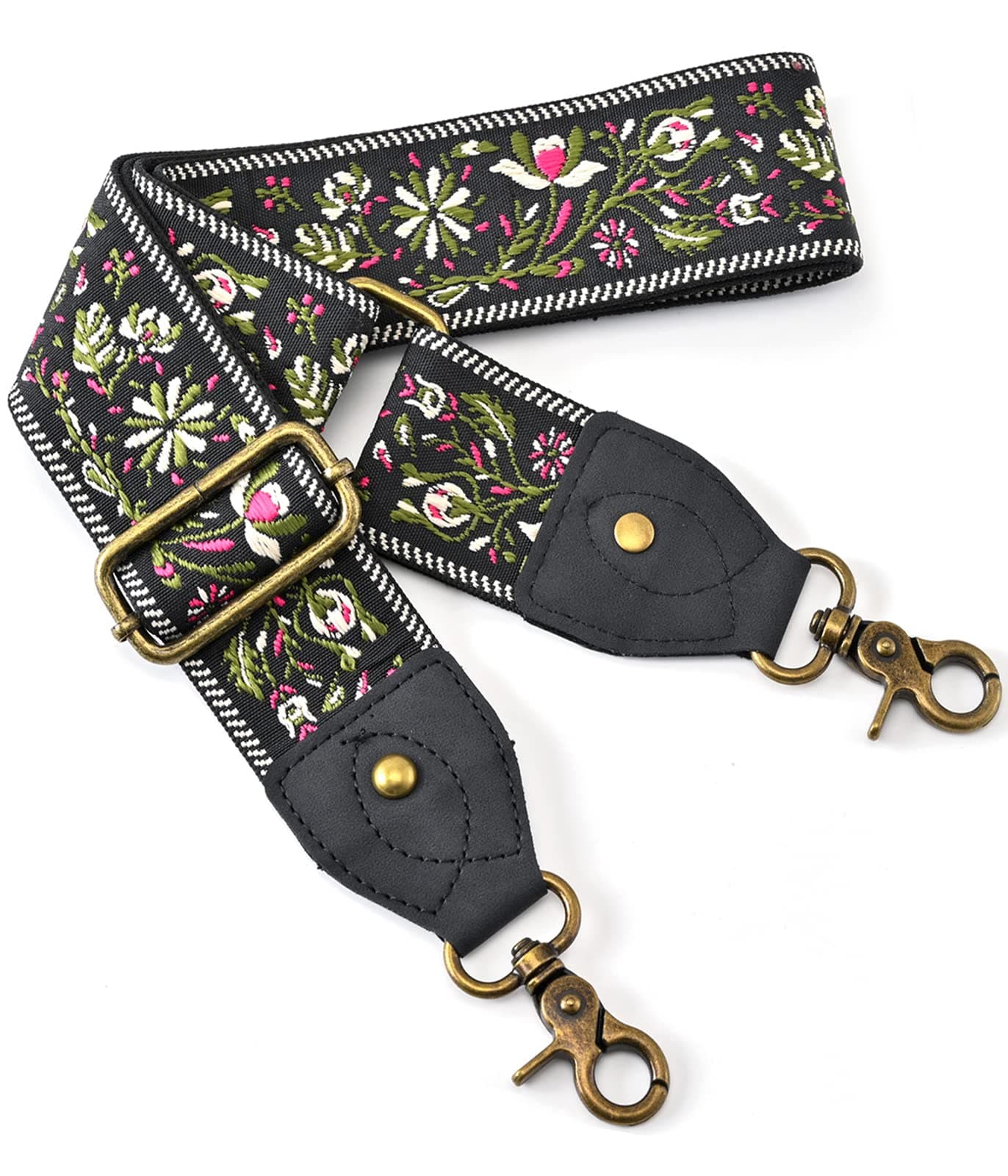 Kimpudsen Wide Adjustable Embroidery Shoulder Strap for Crossbody Bag