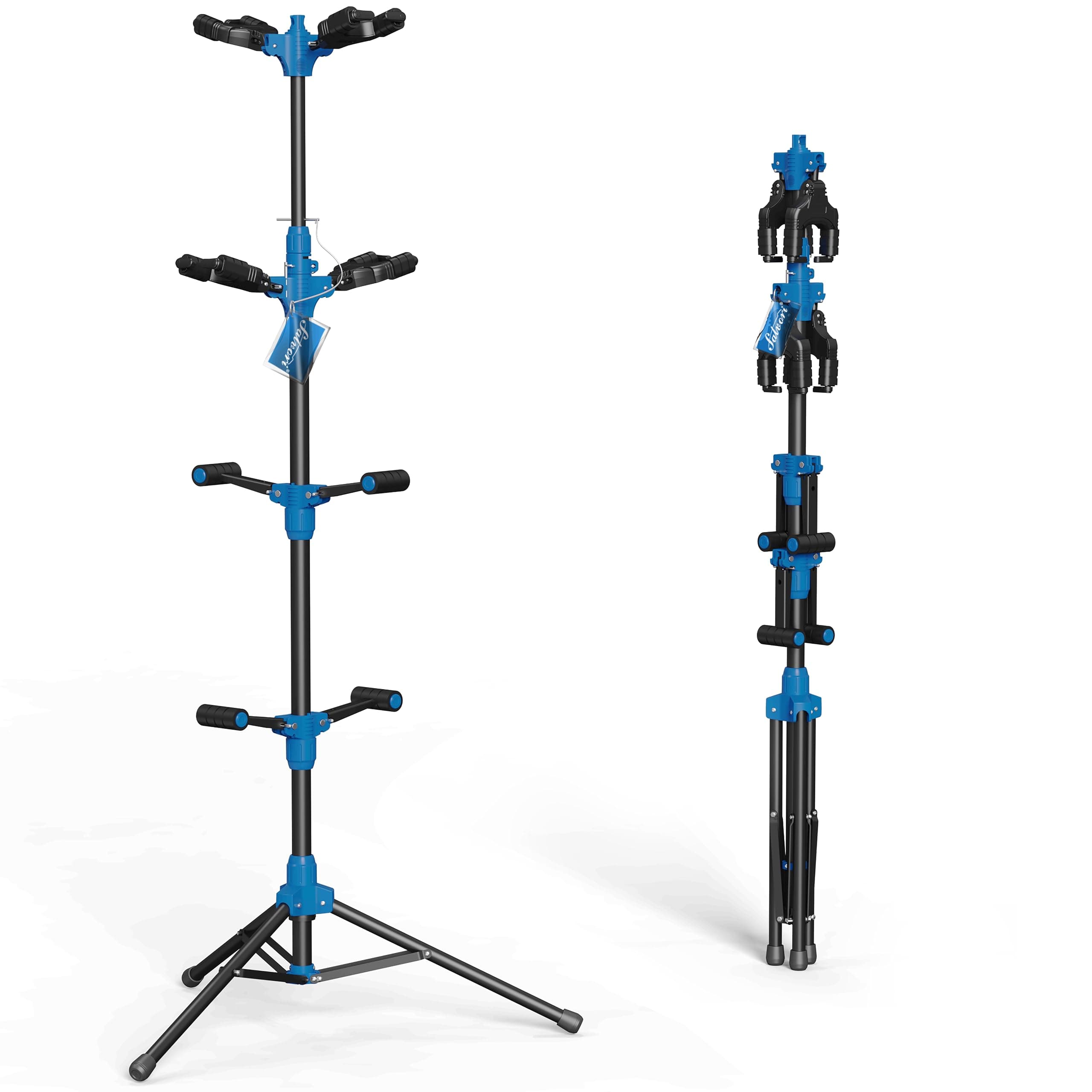 Auto-Lock Quadruple Guitar Stand with Solid Tripod for Acoustic, Electric, Classical Guitars and More