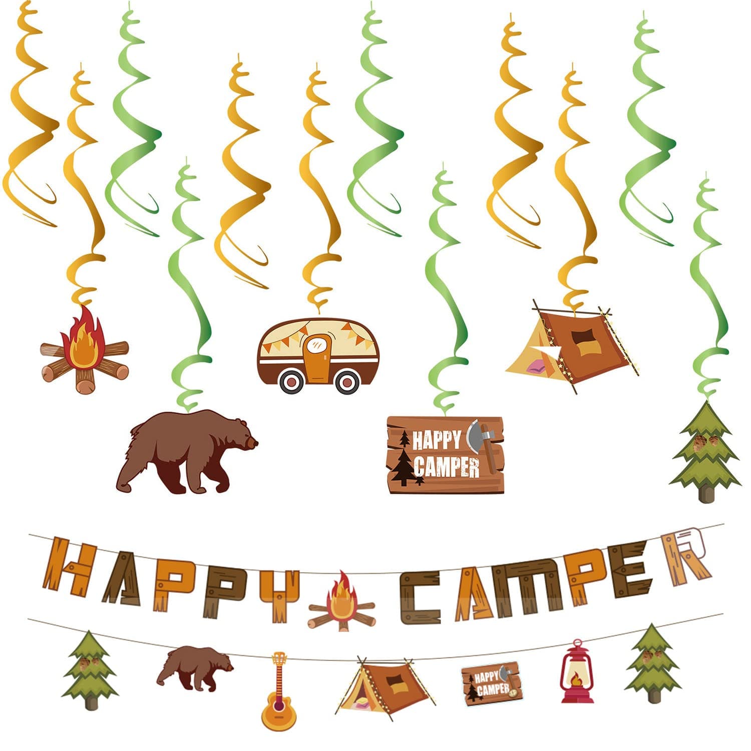 Happy Camper Camping Theme Decorations for Party Supplies