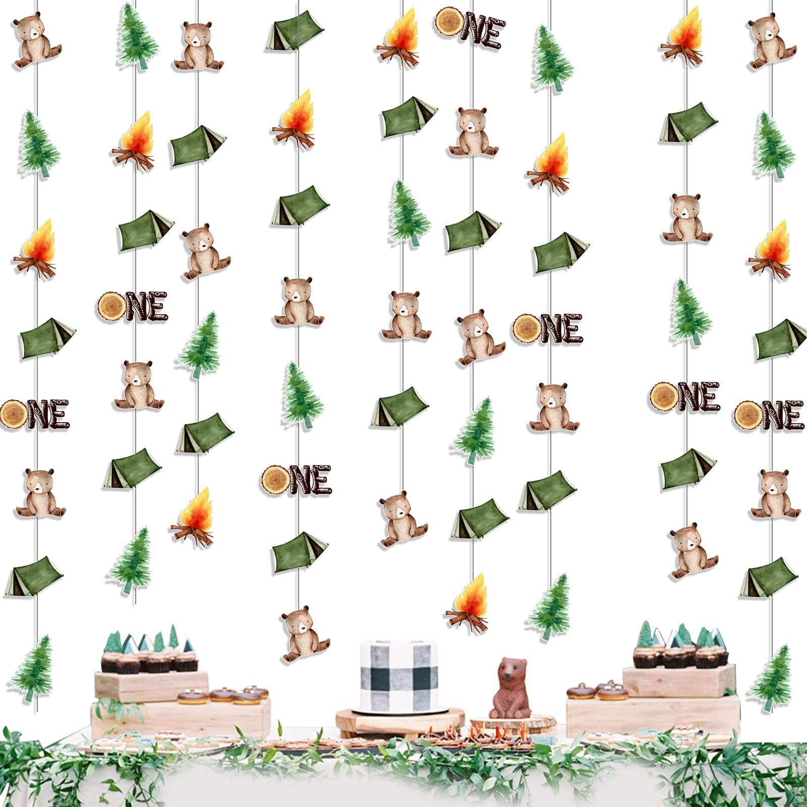 Kreatwow Happy Camper 1st Birthday Hanging Garland Jungle Party Decor