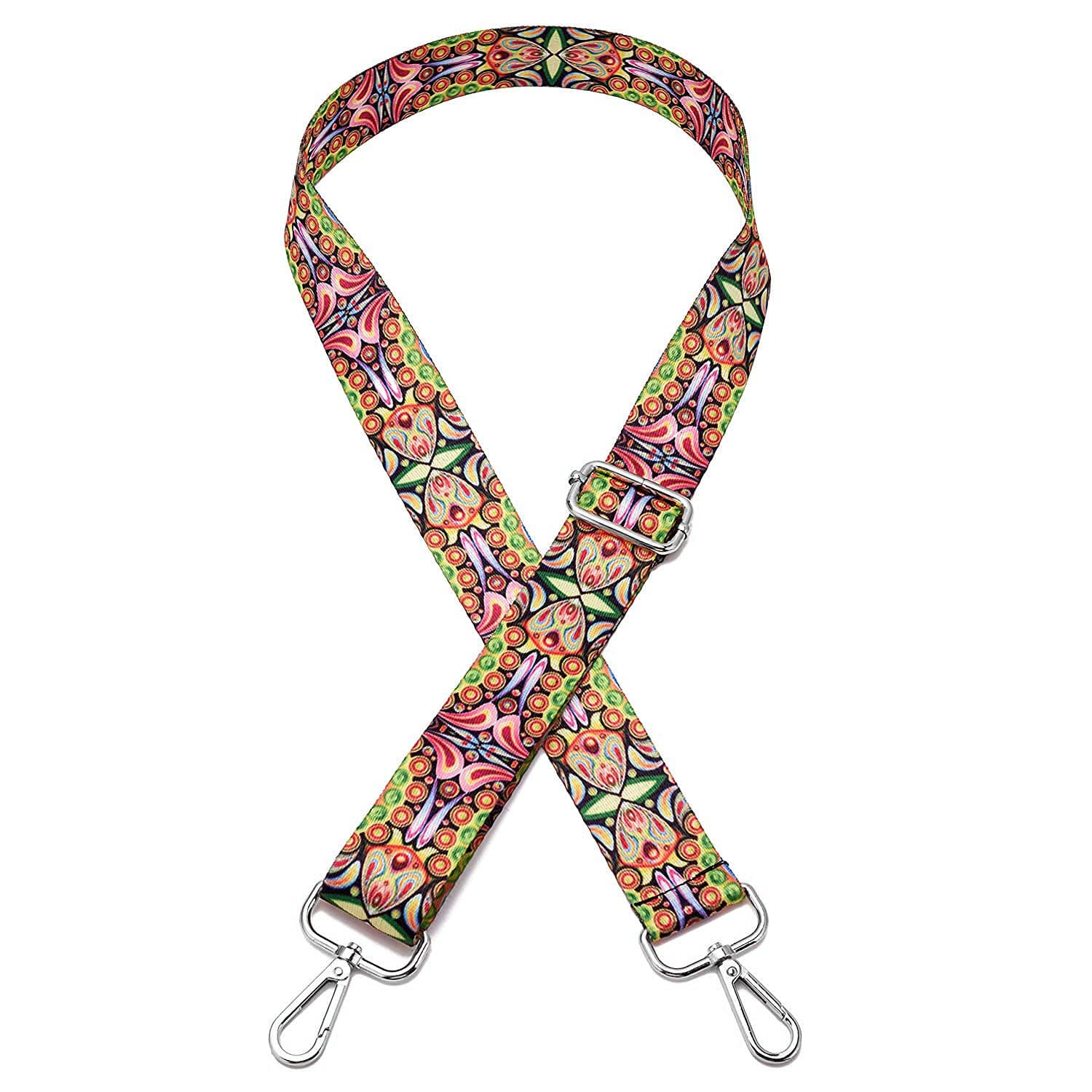Multicolor Canvas Guitar Style Crossbody Bag Strap