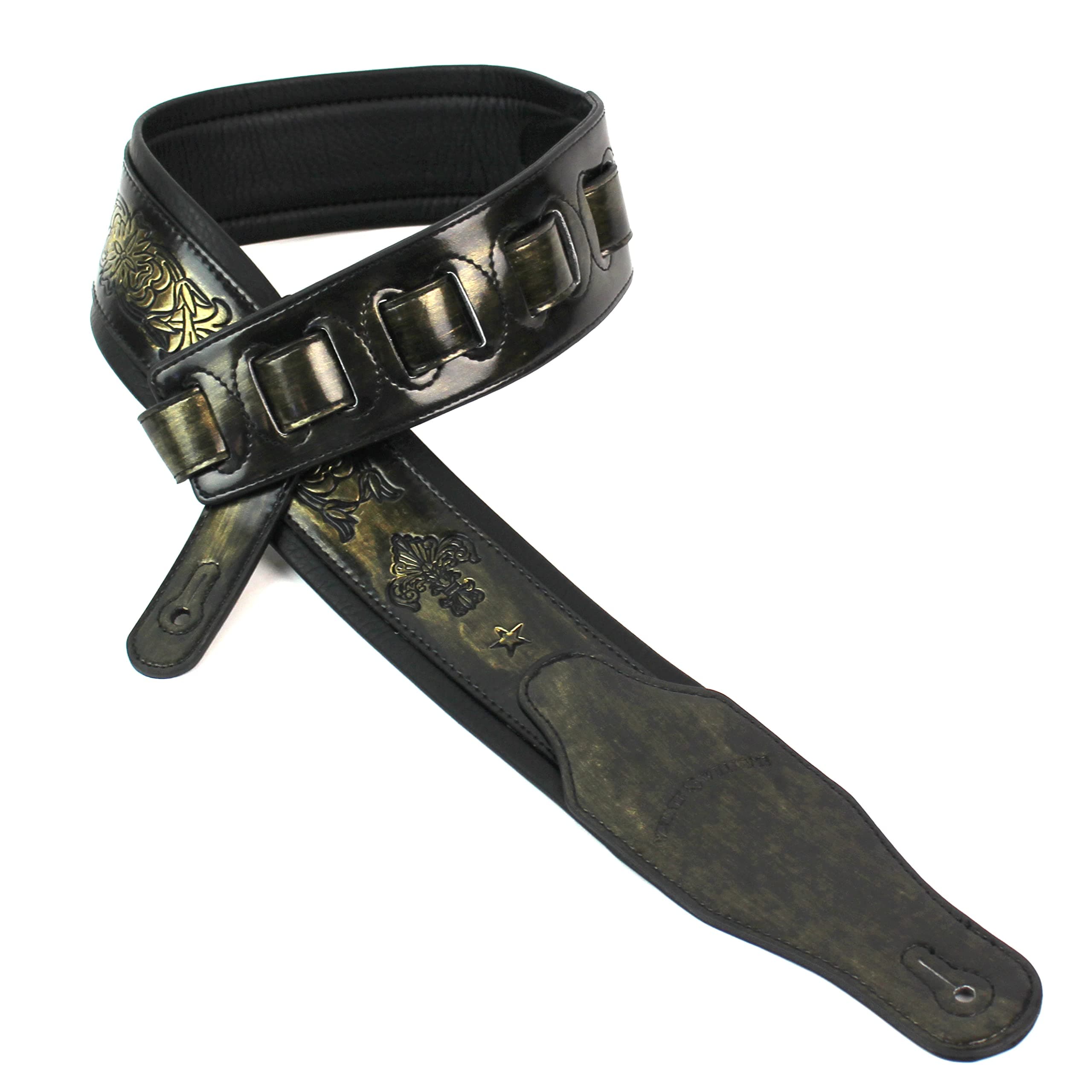 Walker and Williams GB-24 Brushed Gold Padded Guitar Strap