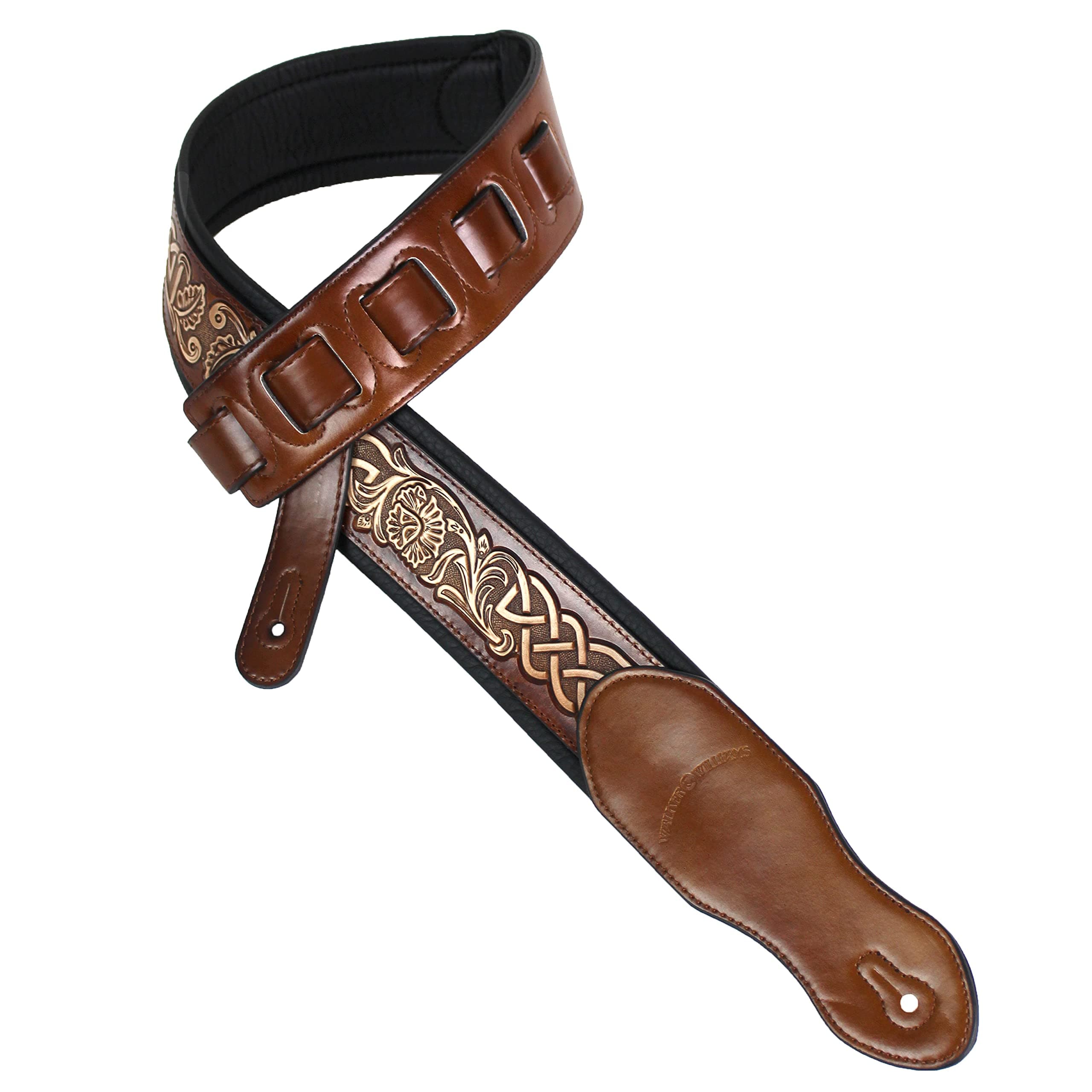 Walker & Williams Tan Full Grain Leather Guitar Strap