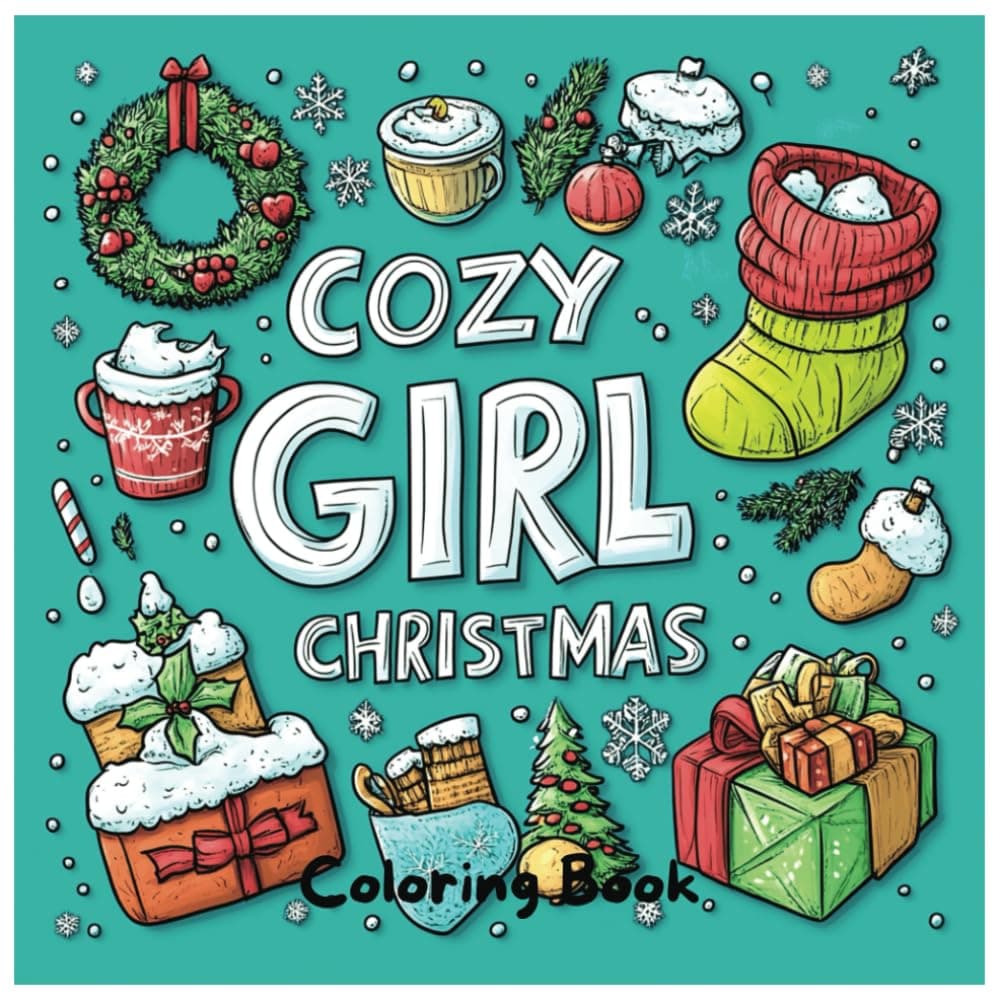 Cozy Christmas Coloring Book: Simple and Fun Designs for All Ages | 50 Relaxing Holiday Scenes | 8.5 x 8.5 Inches