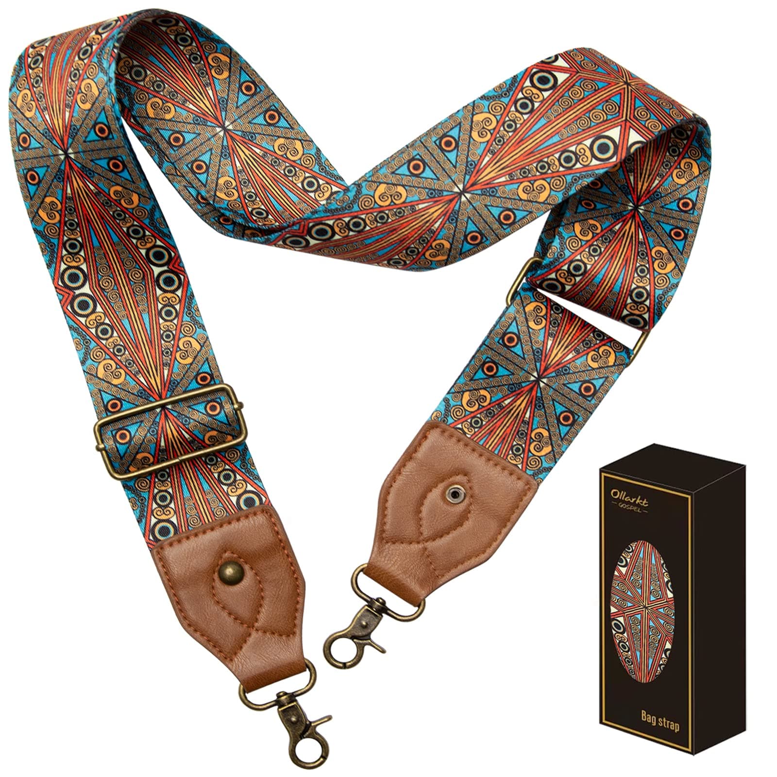 OllarKt 2" Wide Adjustable Leather Bag Strap