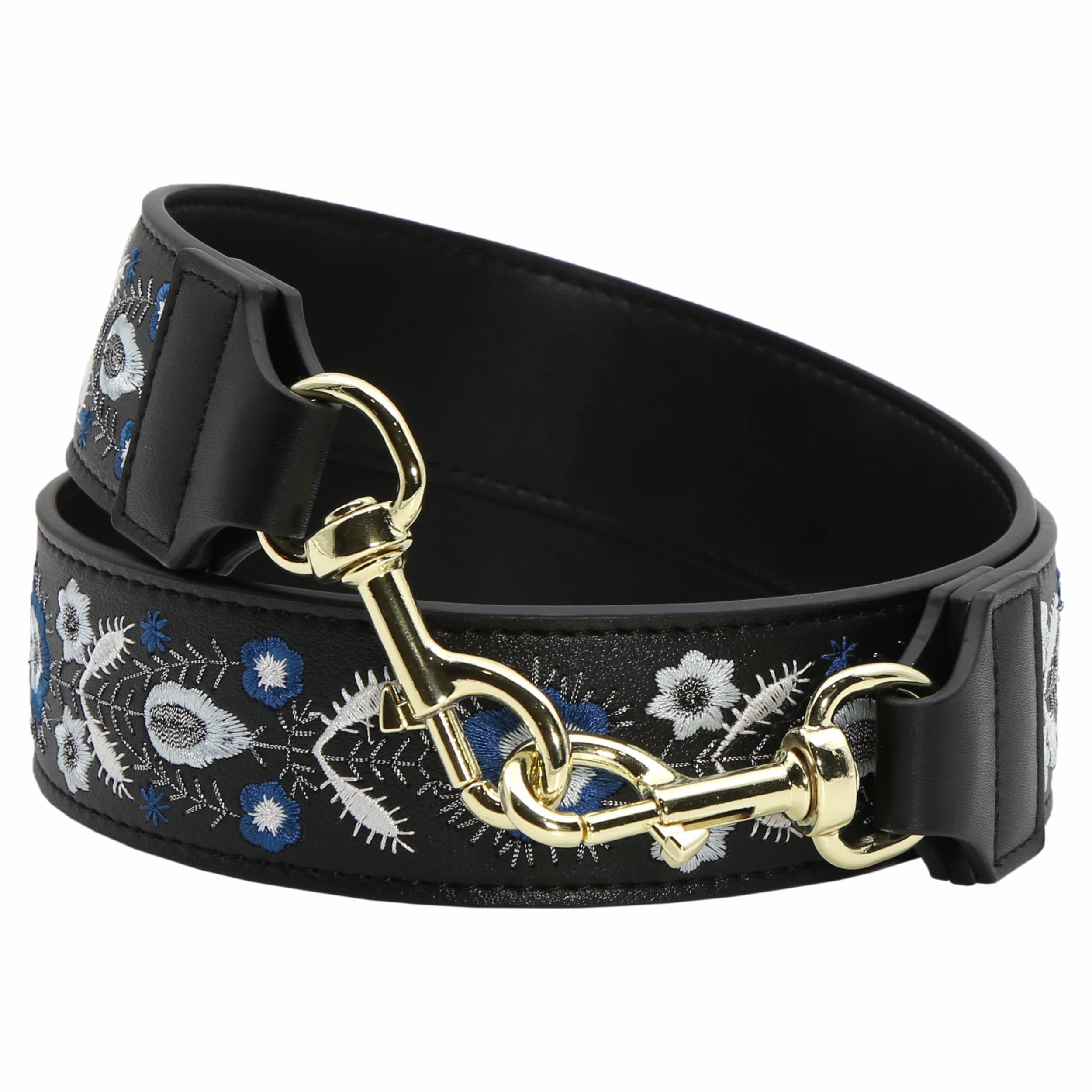 Embroidered Leather Purse Strap 1.6 for Crossbody Bags
