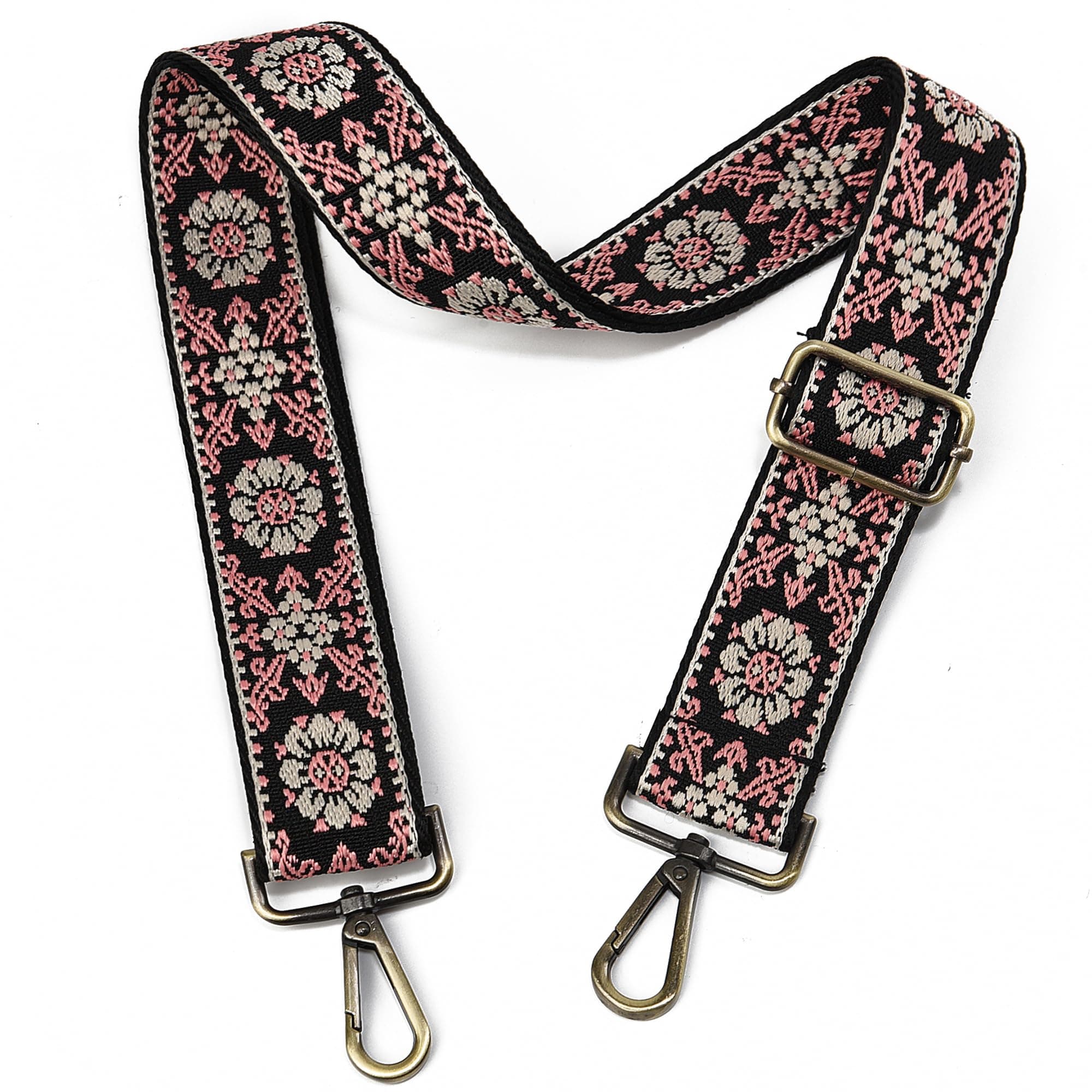 Adjustable Replacement Shoulder Strap for Crossbody Bags, Retro Jacquard Embroidery Design