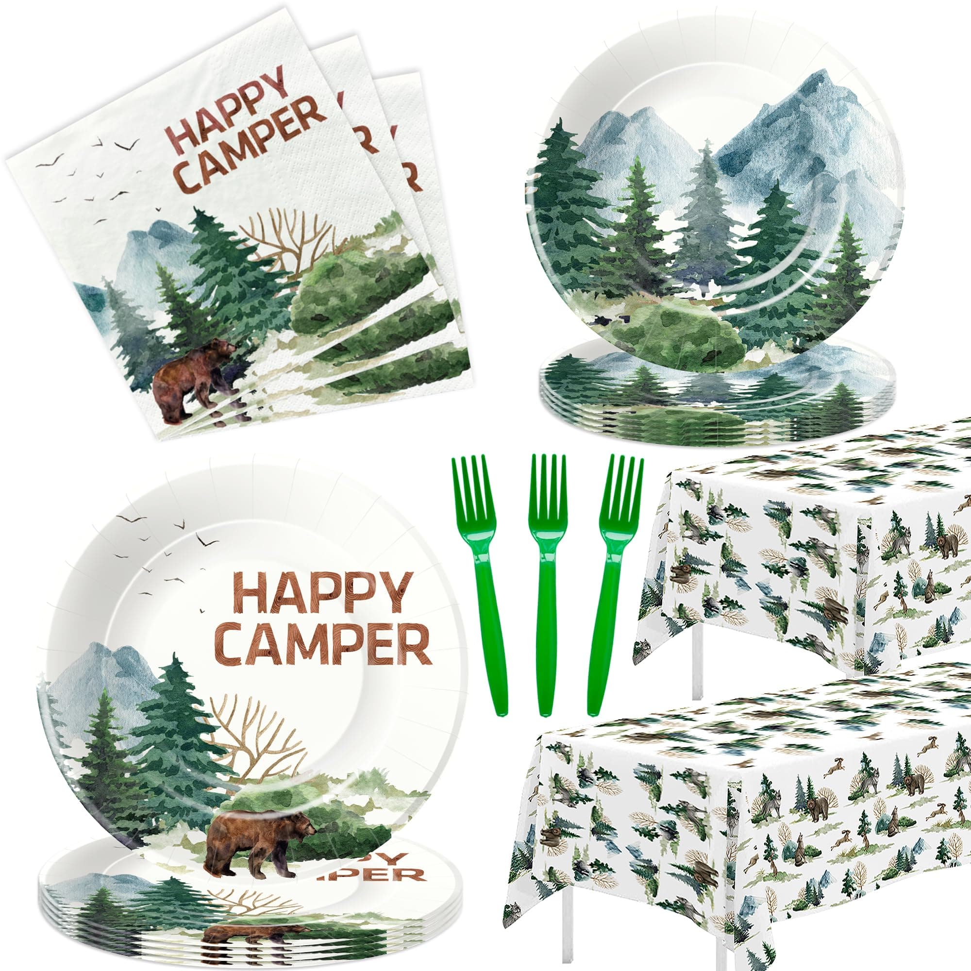 Happy Camper Birthday Party Supplies - Camping Adventure Theme Decorations | Serve 24