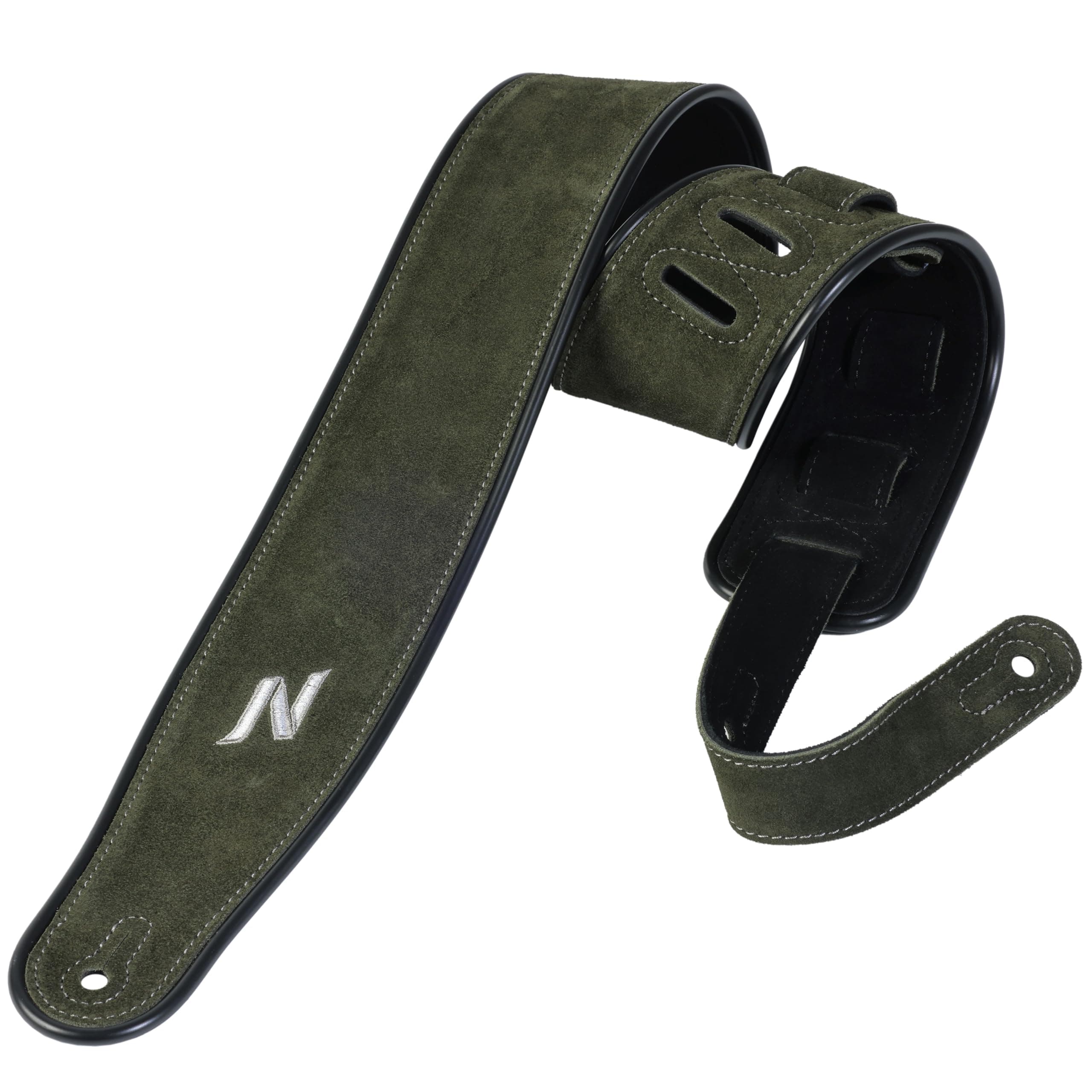 Double Layer Green Guitar Strap for Kids and Adults, with Foam Padding, Suitable for Acoustic, Bass, and Electric Guitars