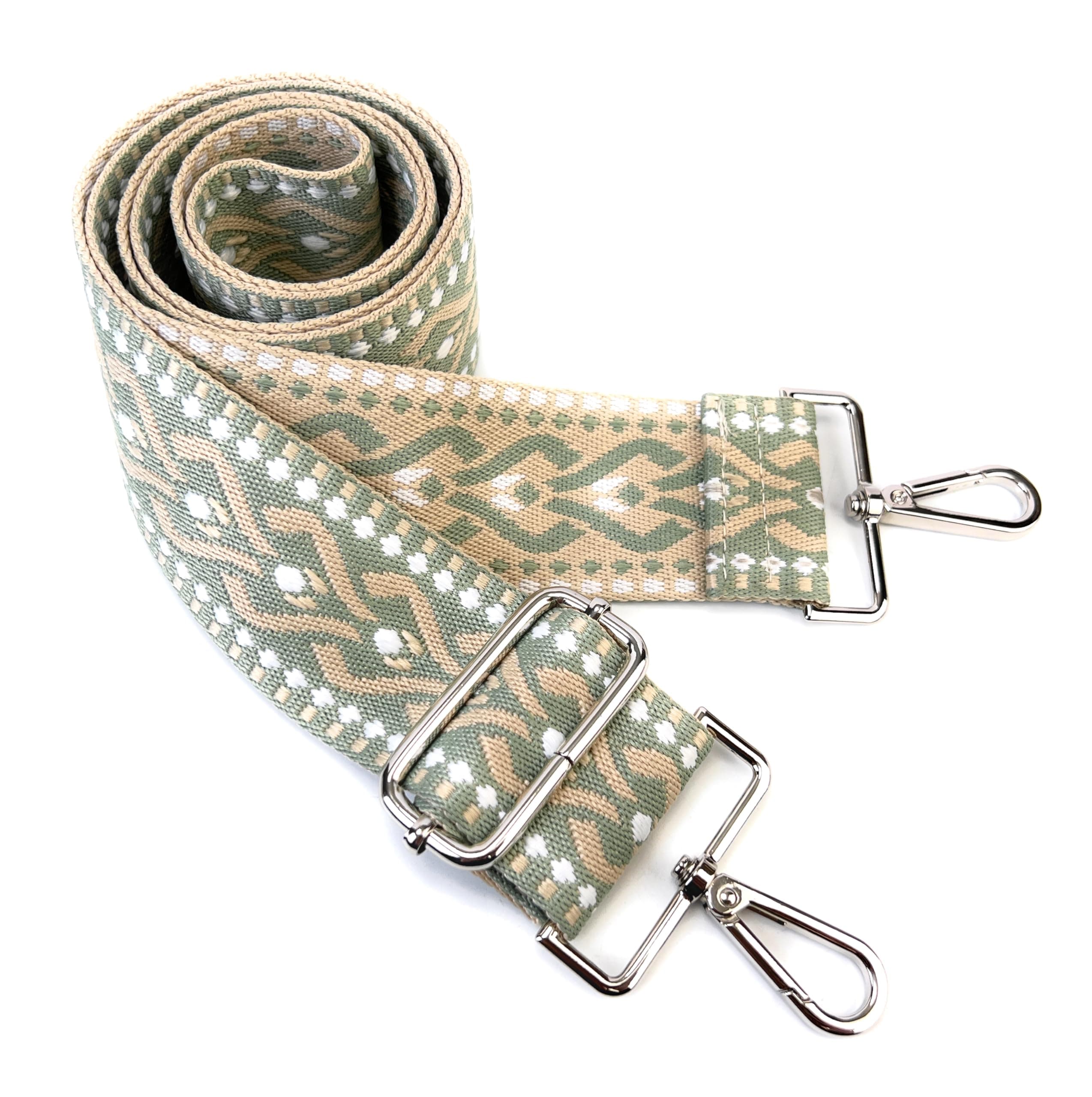VersaKits Light Green Ethnic Jacquard Crossbody with Adjustable Shoulder Strap
