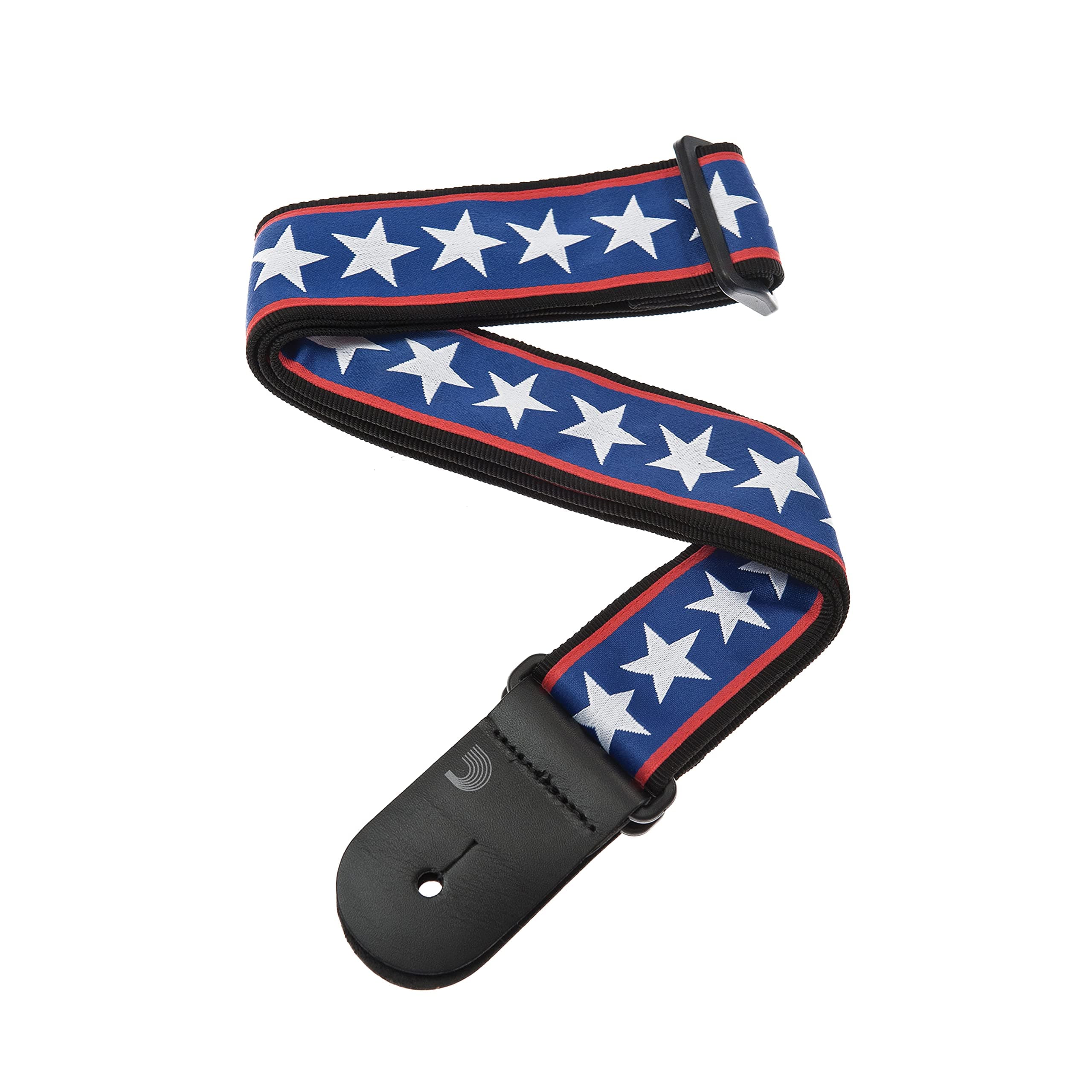 D'Addario Stars & Stripes Leather Guitar Strap