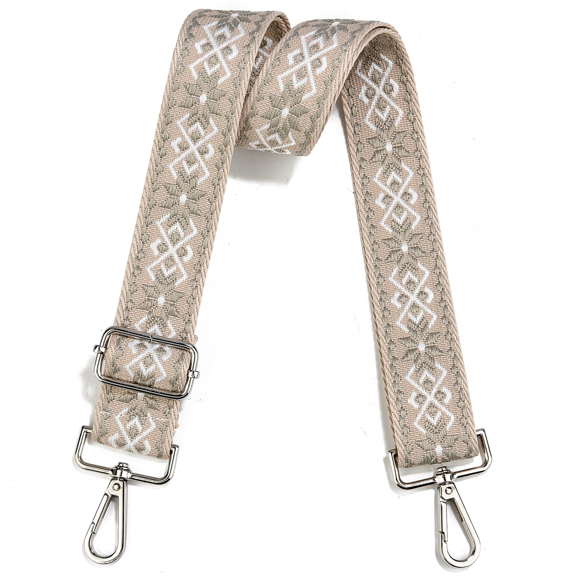 LVYOUME Crossbody Purse Strap with Silver Hardware Adjustable Wide Shoulder Strap
