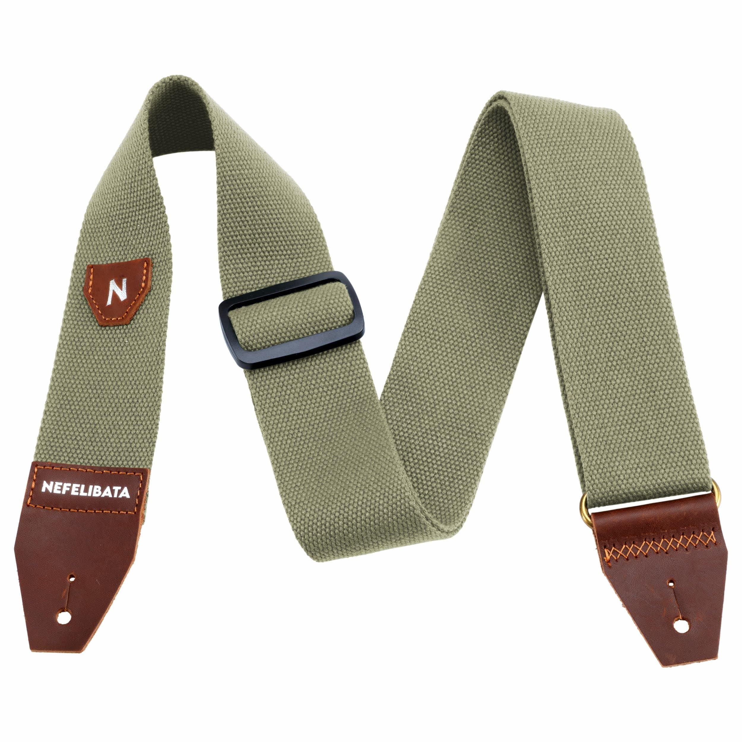 Nefelibata Full Grain Leather Guitar Strap with Pick Pocket