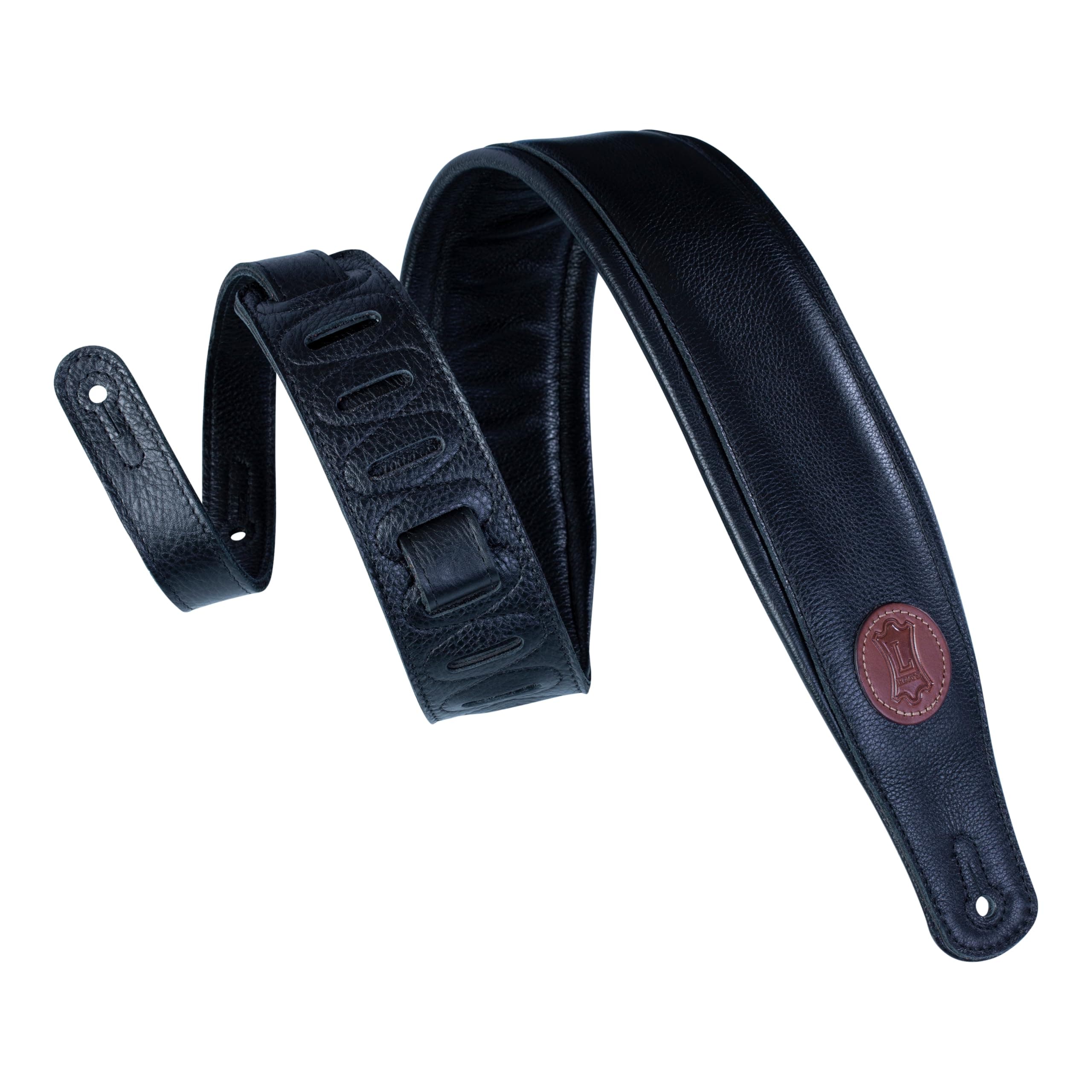 Levy's MSS2 Garment Leather XL Black Guitar Strap
